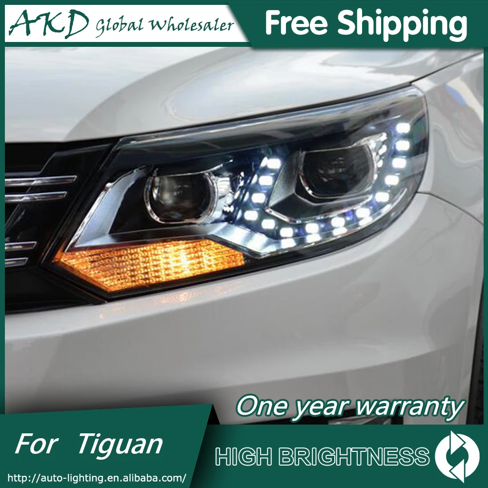 АКД стайлинга автомобилей для VW Tiguan фары 2013 2017 светодиодный задний фонарь DRL Bi