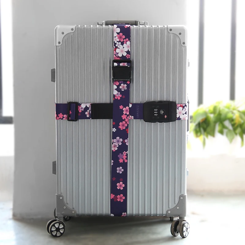 8 цветов, ремень для багажа для путешествий, Нейлоновый Регулируемый ремень с пряжкой, защитный ремень для багажа, безопасный чемодан, аксессуары, упаковочный ремень