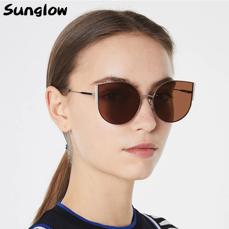 Солнцезащитные очки женские Sunglow 2021 винтажные для вождения с высоким уровнем