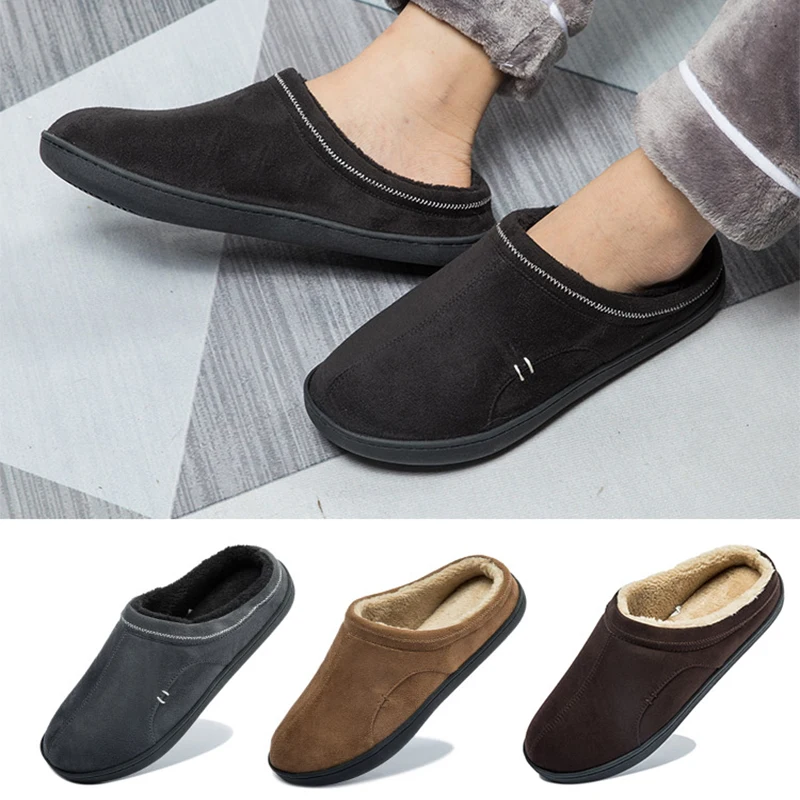 New Men's Slipper Solid Color Autumn And Winter Home Soft Slipper Bedroom House Shoes Flat Heel Casual Shoes Men Zapatilla Mujer