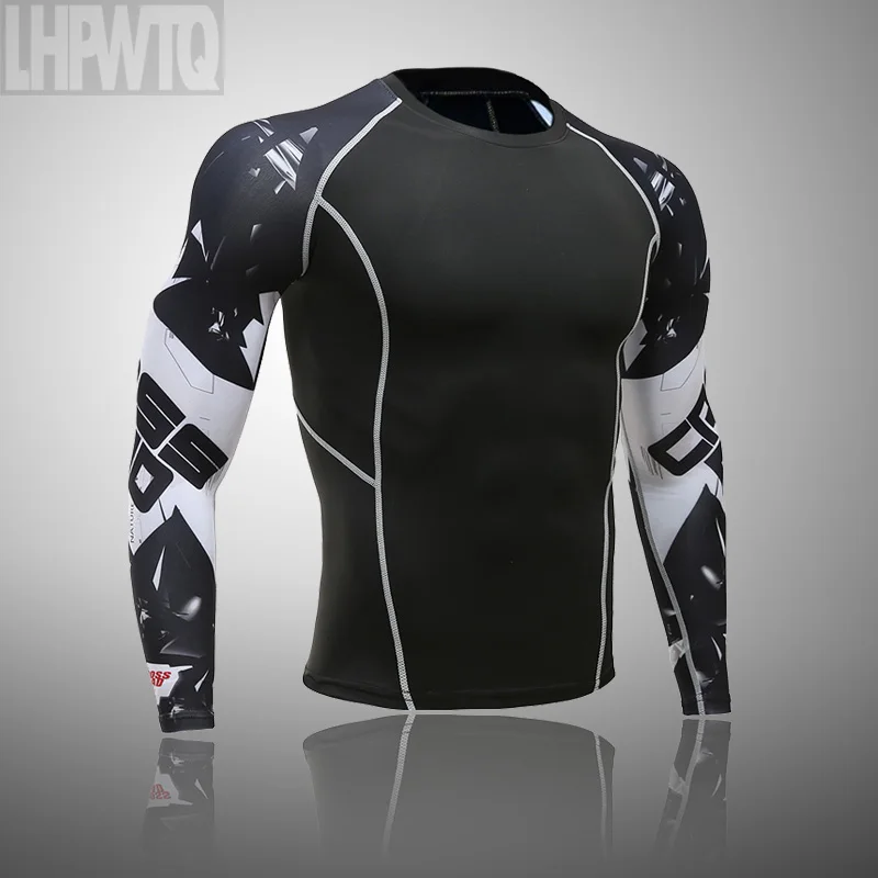 shirt Новинка, фирменные зимние комплекты термобелья для мужчин, быстросохнущие, анти-микробные, стрейчевые, мужское термо нижнее белье, мужские теплые кальсоны, Fitnes - Цвет: shirt
