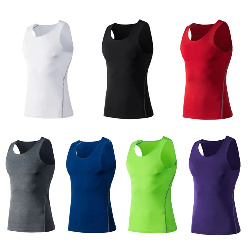 Fashion Fat Male Training Polyester 7 Colors Sport Fitness Gym Athletic Shirts Sleeveless Tops Sport Vest Comfortanble S-3XL
