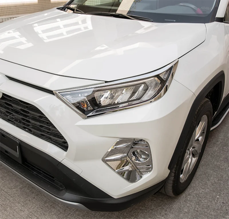 Автомобильная внешняя передняя фара Накладка для Toyota RAV4 2019 2020 ABS хромированная
