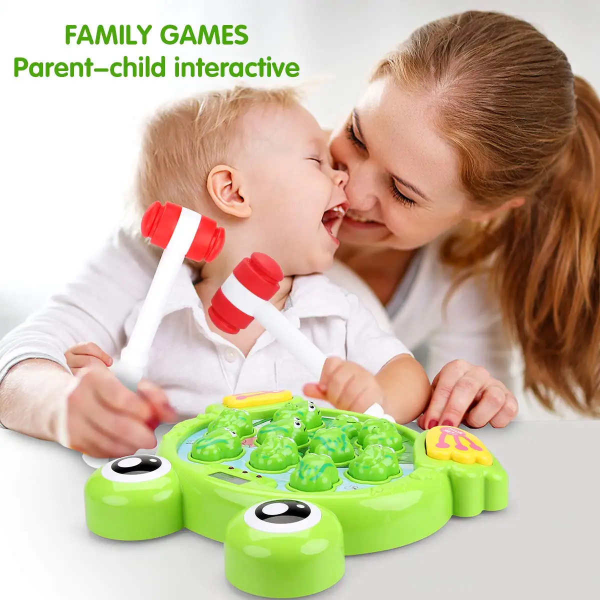 Interactive Whack A Frog Game Durable Pounding Toy Early Developmental Toy Helps Fine Motor Skills, Great Gift for Kids