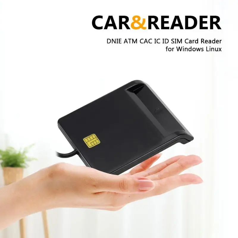 Portable USB Smart Card Reader For DNIE ATM CAC IC ID Bank Card SIM Card Reader Cloner Connector for Windows Linux Android Phone