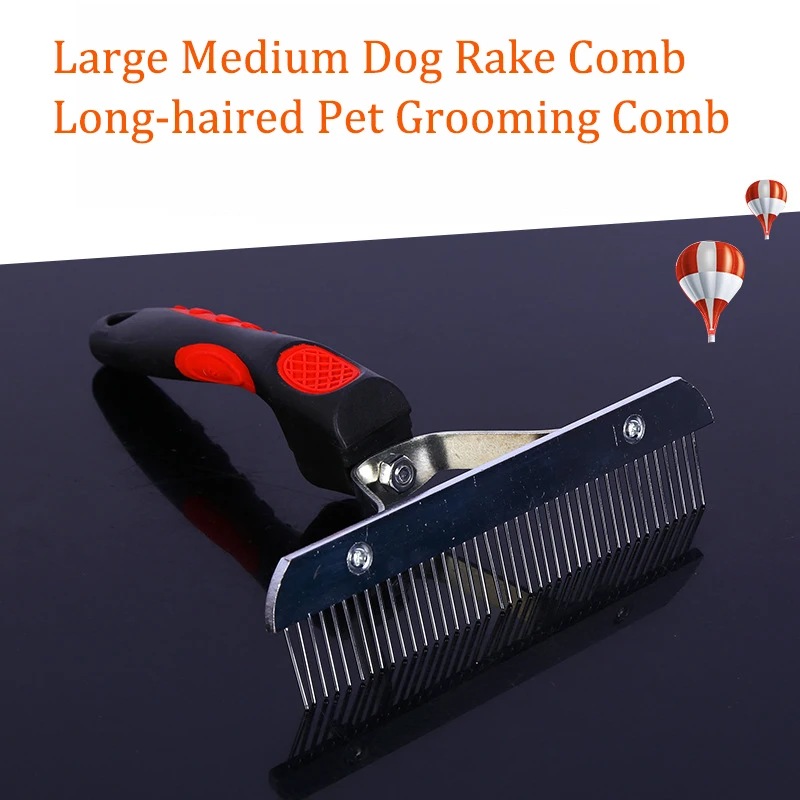 

Large Medium Dog Rake Comb Long-haired Pets Grooming Tool Stainless Steel Needle Comb For Big Dogs Golden Husky German Shepherd