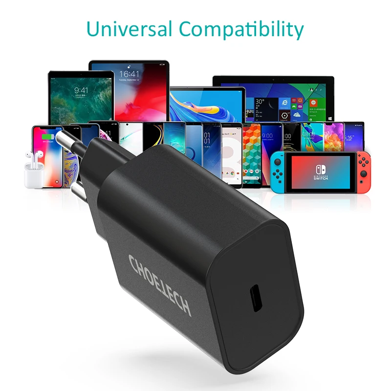 CHOETECH PD зарядное устройство 18 Вт быстрое зарядное устройство 3.0 usb type C быстрое зарядное устройство QC3.0 для iPhone 11 X Xs 8 iPad USB зарядное устройство для телефона быстрая зарядка для айфона переходниk