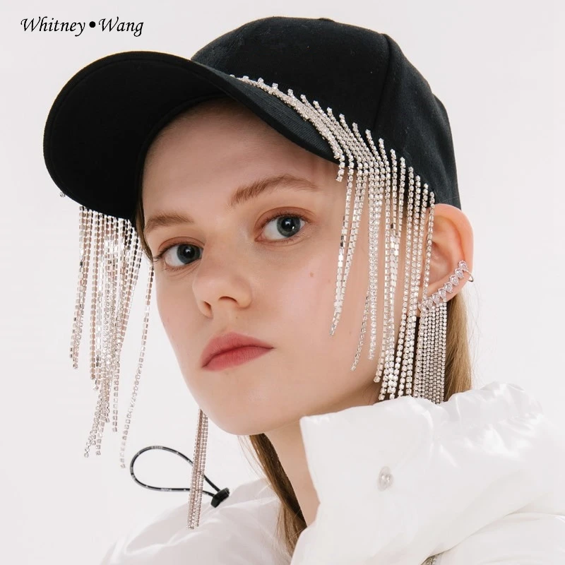 Зимняя дизайнерская стильная блестящая шерстяная бейсболка WHITNEY WANG с бахромой и