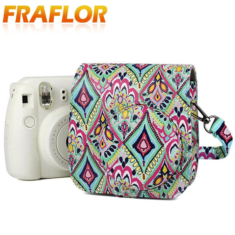 Этническая зеленая сумка для камеры Polaroid Mini 8/8+/9 insz защитный чехол из искусственной кожи с плечевым ремнем