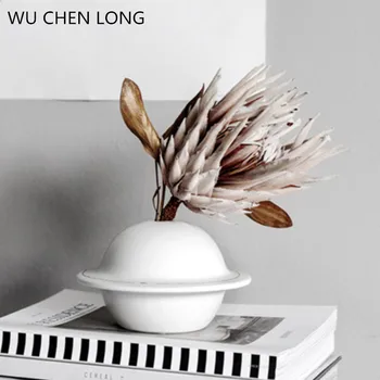 

WU CHEN LONG Nordic Art Geometric Ceramic Vase Sculpture Creative Flower Arrangement Decoration Simple Home Decor A2064
