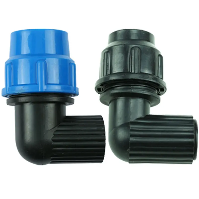 

3/4'' BSPT Female Thread to 25mm Plastic Quick Connector Elbow Blue Black Caps Adapter PE Pipe Fittings for Irrigation