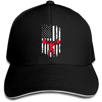 

Men Womens Custom Weightlifting American Flag Baseball Hat Plain Adjustable Baseball Cap