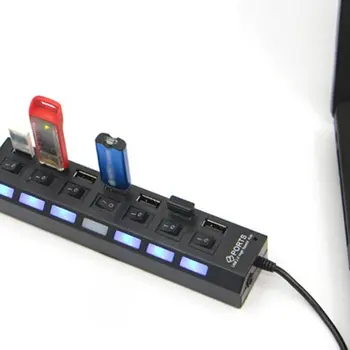 

USB Hub 3.0 Multi USB 3.0 Hub USB Splitter High Speed 7 Ports 2.0 Hab TF SD Card Reader All In One For PC Computer Accessories