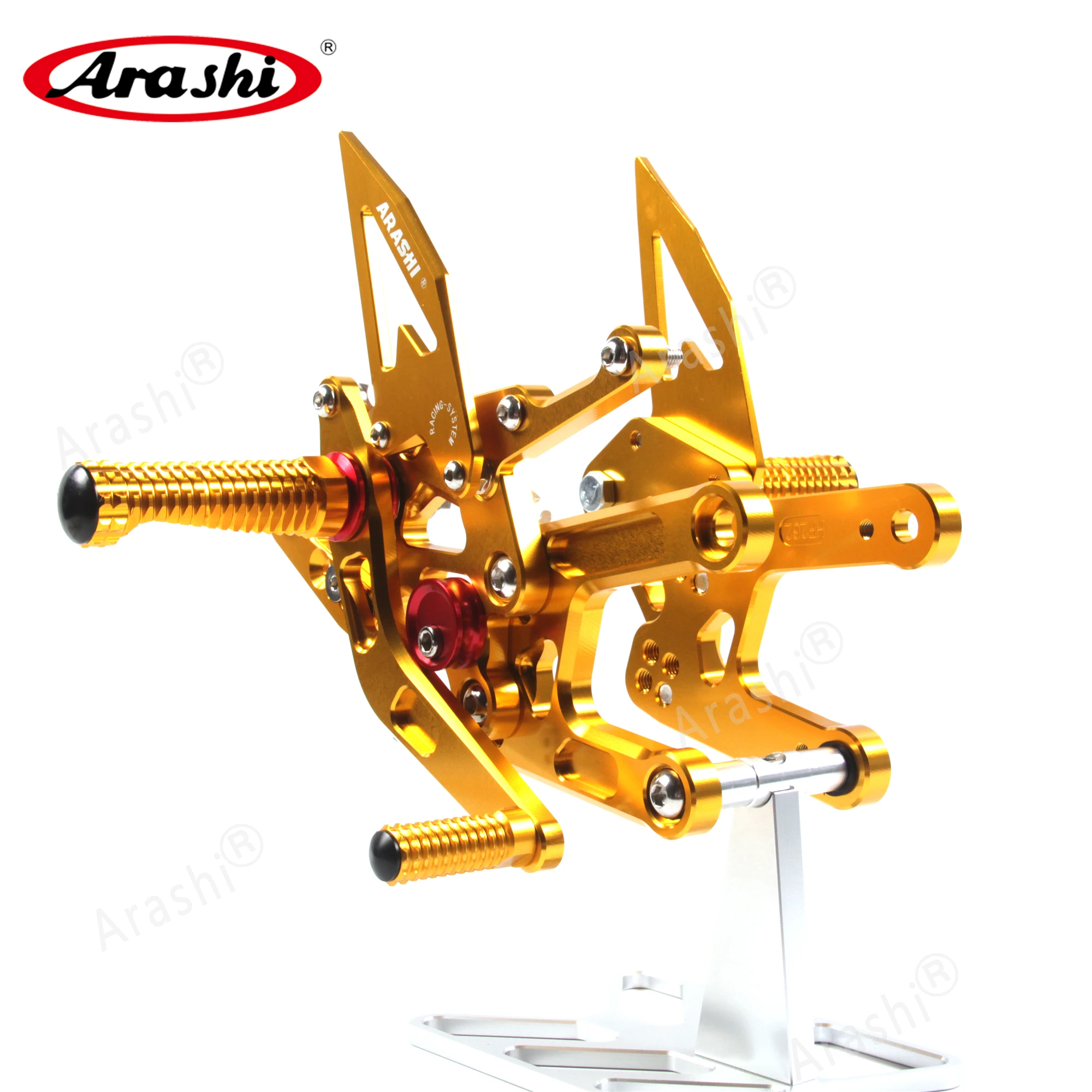 Arashi Rear Footrests Foot Rest Peg Passenger Pedal for YAMAHA YZF R6 2006-2016 Motorcycle CNC-Machined Accessories Gold 