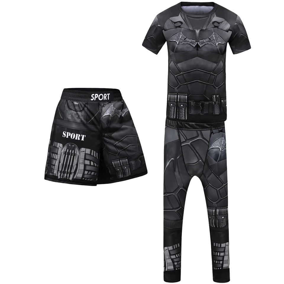 Kid Rashguard Jiu Jitsu T-shirt + Pant MMA Muay Thai Shorts 4pcs/set Boxe Bjj kickboxing Mma Clothing Children Fitness Sportwear sports apparel
