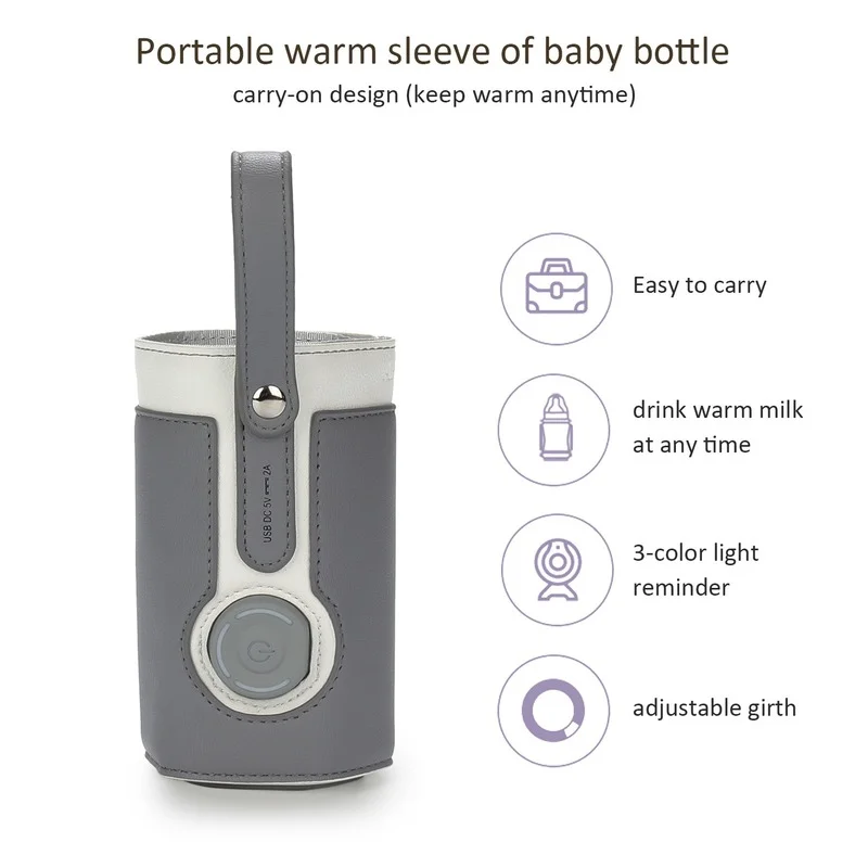 

Smart Milk Bottle Heater Baby Bottle Cooler Bag USB Travel Milk Food Heating Thermostat Portable Baby Bottle Warmer Bottle Bag