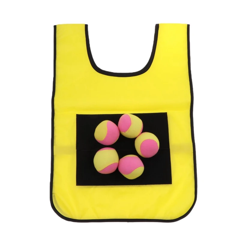 Game Props Vest Outdoor Parent-Child Interactive Vest Sticky Ball Outdoor Play Throwing Sticky Target Collective Game Vest Stick