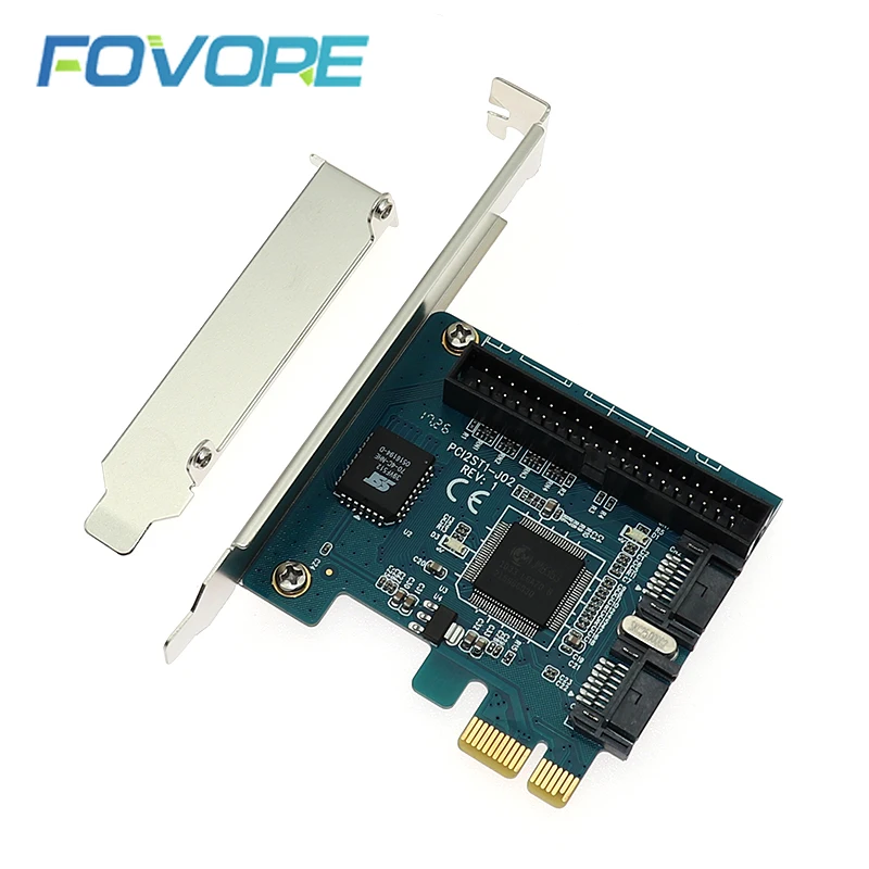 Tarjeta controladora PCIe a 2 SATA 7pin + IDE, Chipset Jmicron JMB363