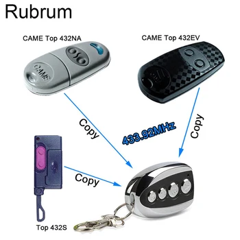 Rubrum 복사기 범용 원격 제어 복사 CAME TOP 432NA 차고 문 게이트 원격 복제 433 MHz 송신기, 433.92 mhz