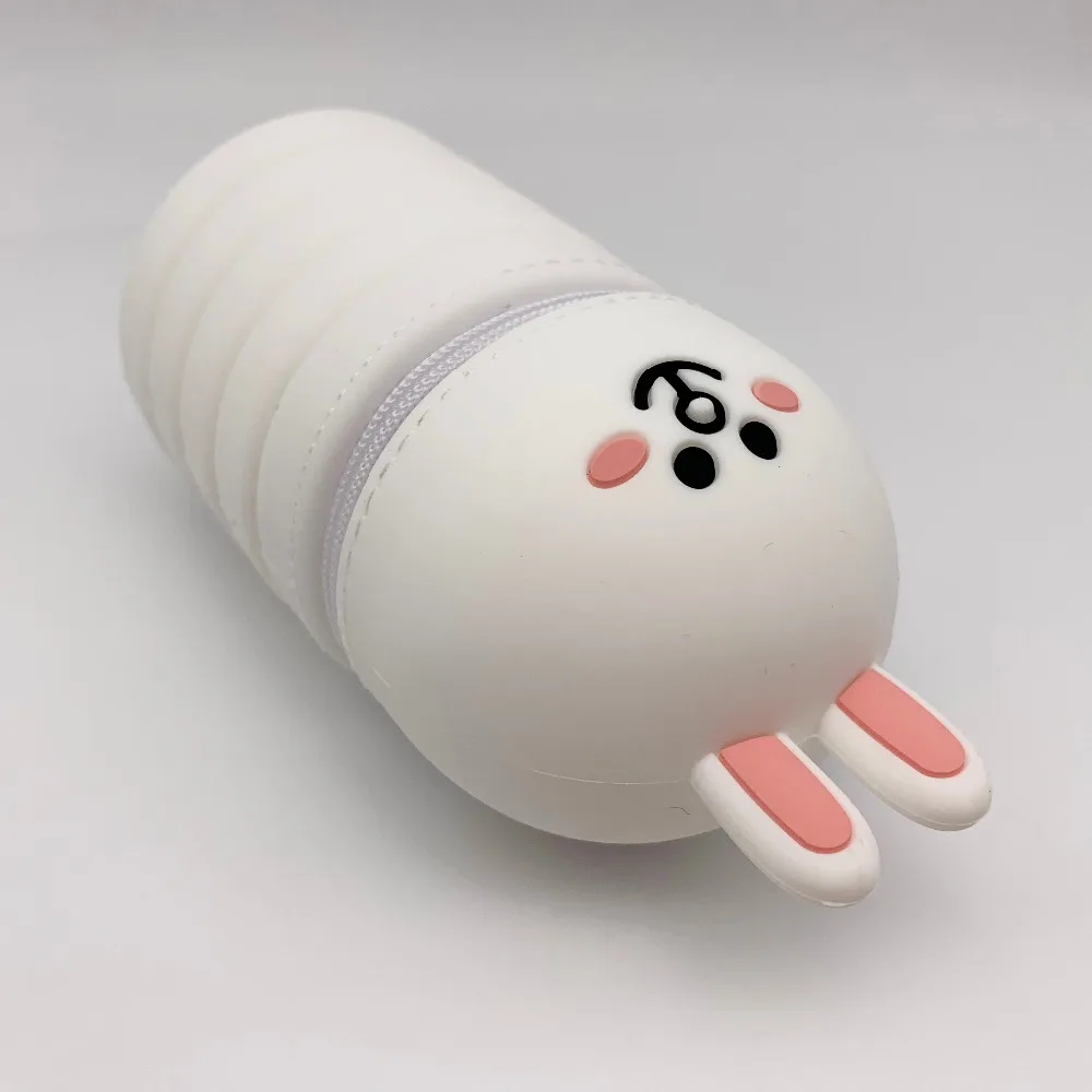 Косметичка с мультяшным Кроликом, силиконовый чехол-карандаш Kwaii для девочек, пенал, канцелярский чехол-карандаш, милые школьные принадлежности