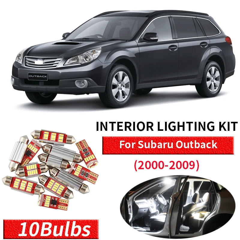 10x Canbus Error Free LED Interior Light Kit Package for 2000-2009 Subaru  Outback Car Accessories Map Dome Trunk License Light AliExpress