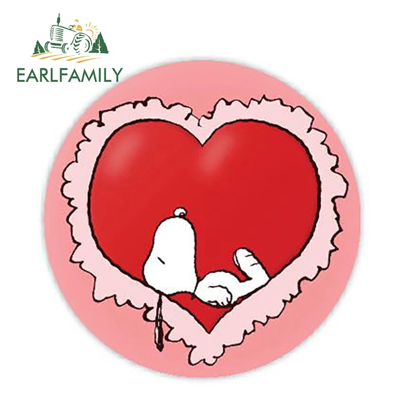 EARLFAMILY, 12 см X 12 см, наклейка "Я Люблю Снупи", забавная наклейка для стайлинга автомобилей, водостойкая автомобильная наклейка для украшения двигателя, графическая наклейка для автомобиля s