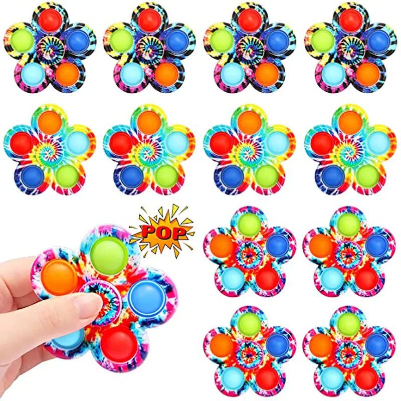 Rainbow Bubble Pop Fidget Spinner Toys Children's Sensory Autisim Antistress Stress Relief Squishy Toy Kids | Игрушки и хобби