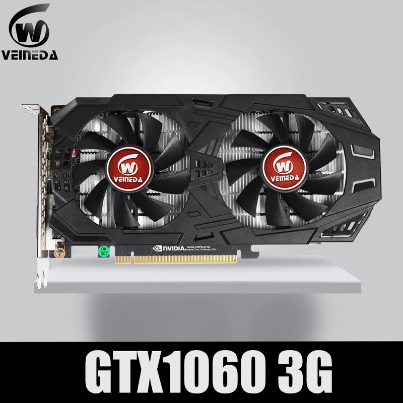 Видеокарта VEINEDA GTX 1060 3 ГБ 192Bit GDDR5 GPU видеокарта PCI-E 3,0 для игр серии nVIDIA Gefore прочнее, чем GTX 1050Ti