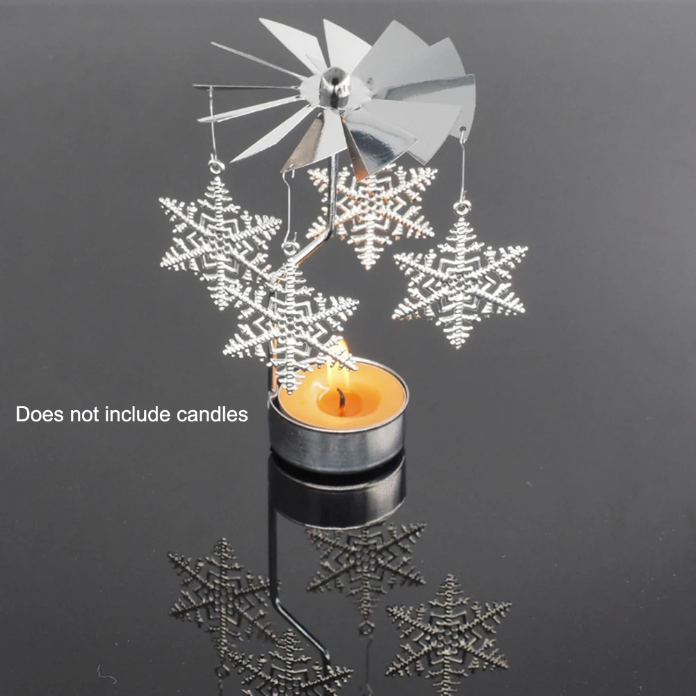 

Candlesticks Rotating Romantic Rotation Spinning Carrousel Tea Light Candle Holder Christmas Home Party Wedding