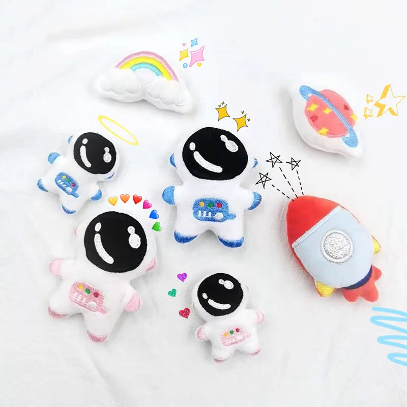 6PCS/Lot Cartoon Plush Astronaut Planet Rocket Patches ...