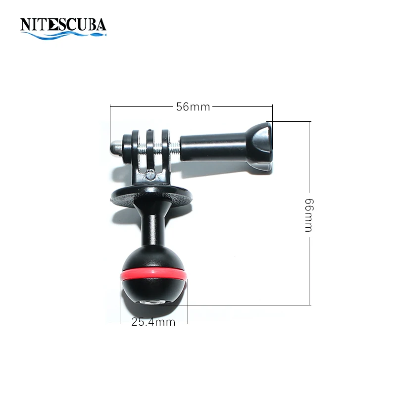 NiteScuba Diving Hotshoe Ball Adapter Mount For Gopro Housing Case