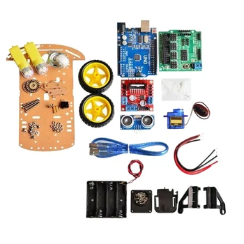 

Avoidance Tracking Motor Smart Robot Car Chassis Kit Speed Encoder Battery Box 2WD Ultrasonic Module for Arduino Kit