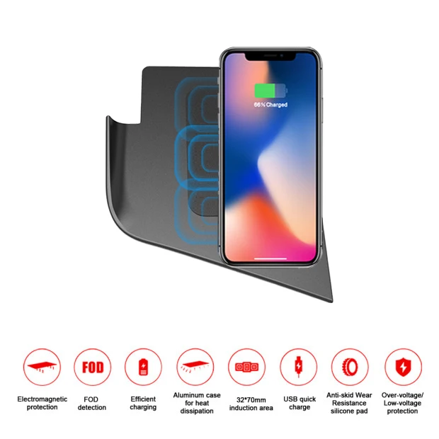 Qi автомобильное беспроводное зарядное устройство для Cadillac CT6 для iPhone Xs Max X XR samsung S10 S9 инфракрасный Быстрый держатель телефона