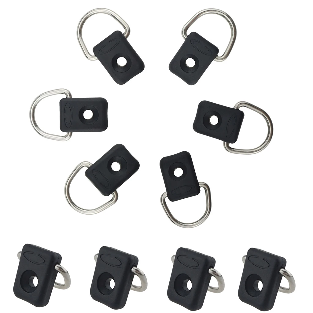 Marine 10pcs Canoe Kayak Stainless Steel D-Ring Solid D Ring Fitting Fishing Rigging Kits with Screws 