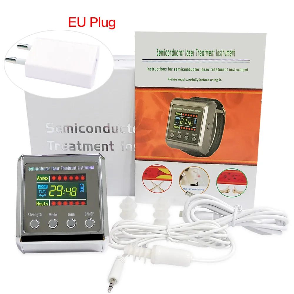 Бытовой 650 нм лазер физиотерапия запястье диод LLLT для лечения диабета гипертония часы для диабетиков терапия синусита - Цвет: 007  with box EU