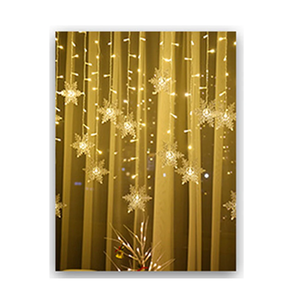 3,5 м Рождественский светильник-гирлянда со снежинками s 96 светильник s Droop занавес сосулька Сказочный светильник-Гирлянда для новогодней елки