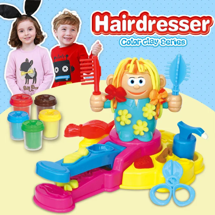 Новинка, 1 набор, глиняные игрушки для лепки, развивающие ролевые игрушки, сделай сам, Парикмахерская модель для детей