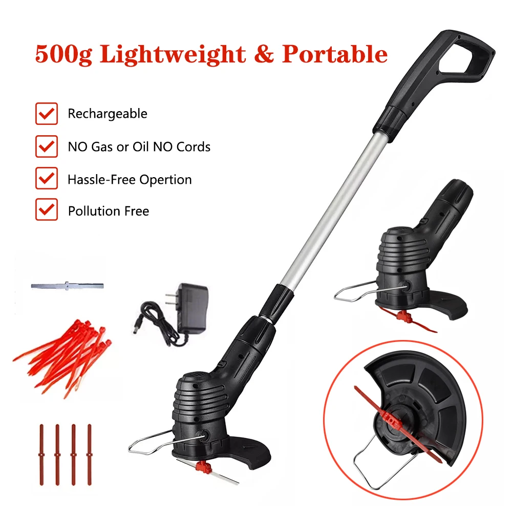 500g Electric Lawn Mover Cordless Grass Trimmer Portable Telescopic