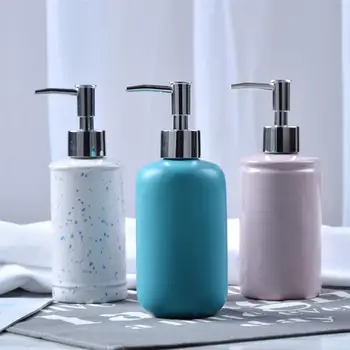 

1pc Ceramic Lotion Bottle Press Pump Bottle For Liquid Soap Shampoo Portable Travel Subpackaging Bottle Dispenser Container