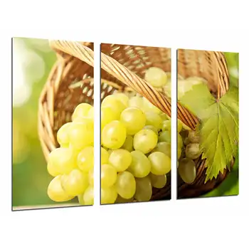 

Grape bunch white muscatel, photo print on wood, modern picture decorative 26608