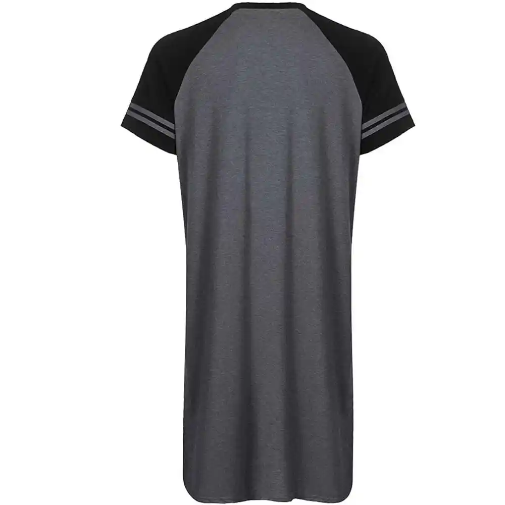 قميص نوم رجالي 2021 قميص نوم طويل كم قصير ملابس نوم ناعمة مريحة قميص نوم فضفاض ملابس منزلية للرجال