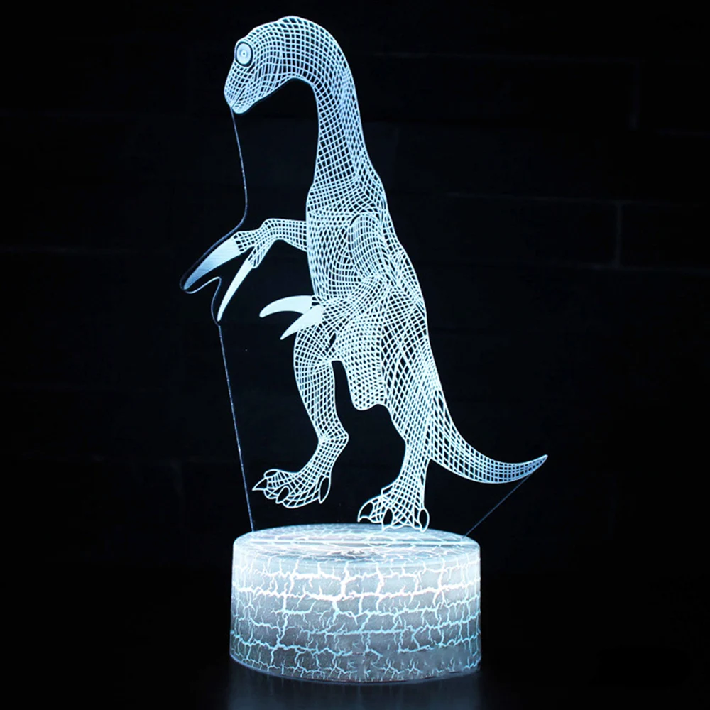Современная настольная лампа динозавр Юрского периода подарки 3D креативное Внутреннее освещение настольная лампа милый ночник домашний декор сенсорное управление