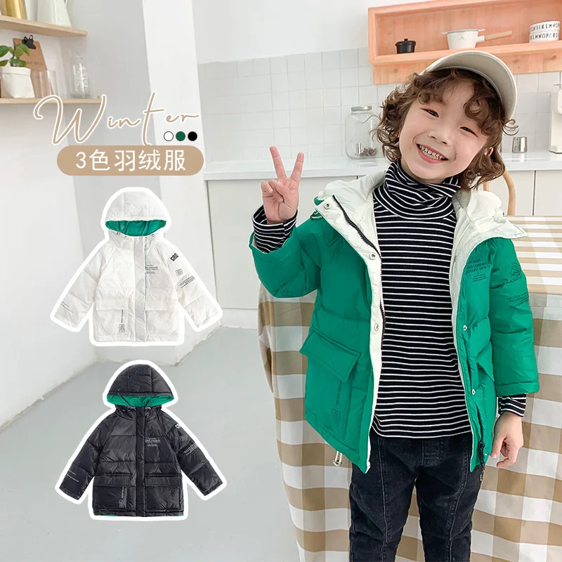 

Sea Mom's Childrenswear BOY'S Mid-length down Jacket White Duck down 2019 New Style Winter Korean-style Children Thick Coat