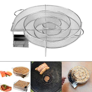 

YOMDID Barbecue Sawdust Box Stainless Steel Wood Chip Smoking Box Useful Smoke Generators For BBQ Grill Meshes Bacon Smokes Meat