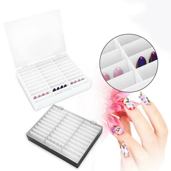 

Nail Manicure Storage Box 33 Grids Portable Adjustable Container Acrylic Organizer Nail Tools for Nail Tips Earrings Container