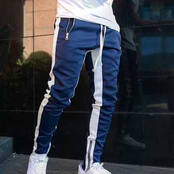 

2019 New Men Jogger Pants Casual Zipper Sports Running Fitness Trousers Men Gym Fitness Sports Jogger Pants Outdoor Streetwears