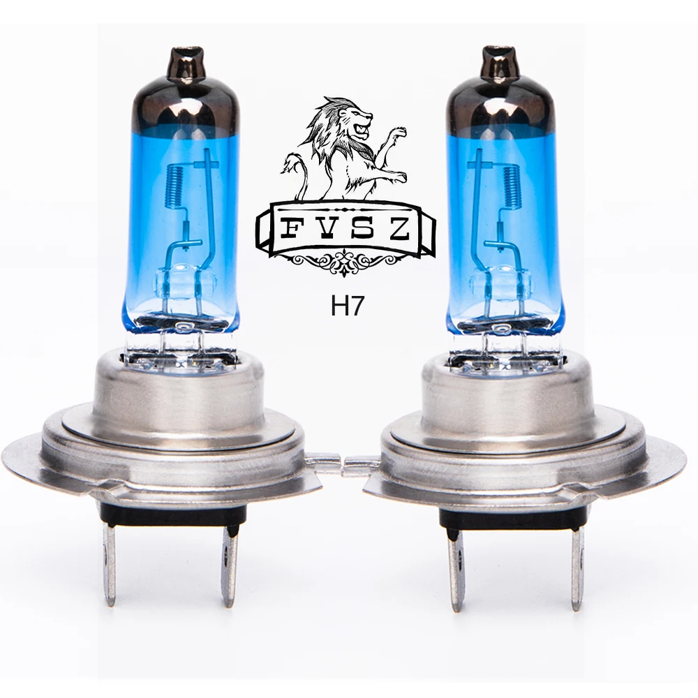 2Pcs HOD H7 12V 100W Автомобильный противотуманный фонарь головной светильник лампы 2400lm 6000K белый светильник Головной фонарь-синий+ серебристый(12 V/пара