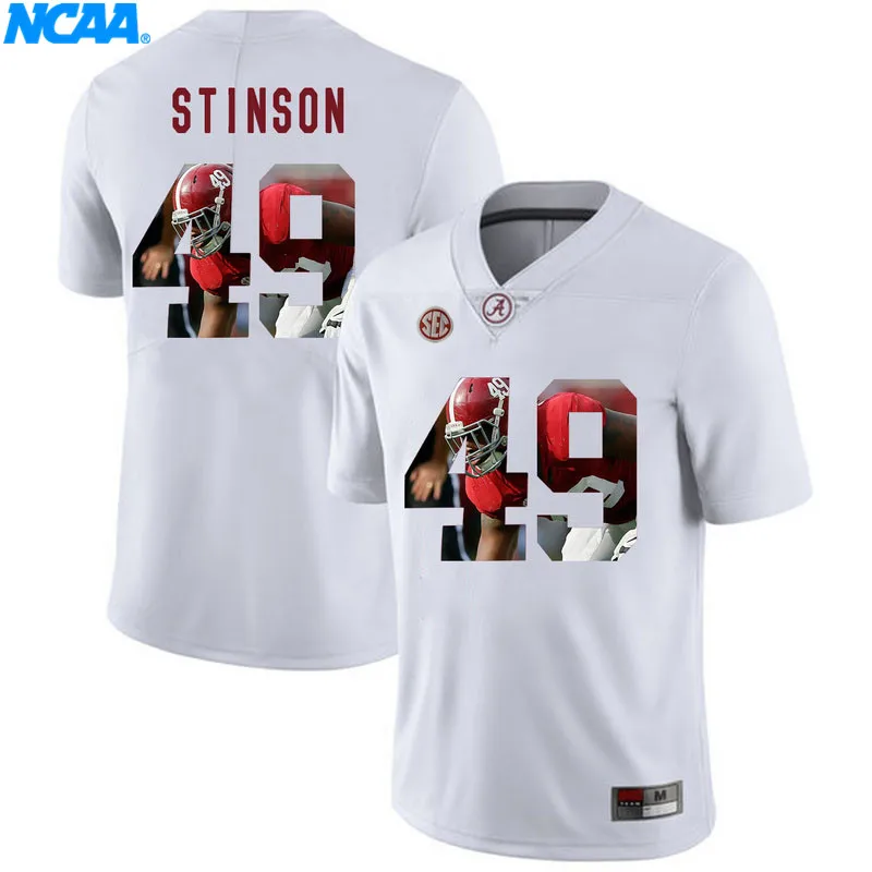 Новое поступление высокое качество Alabama Ed Stinson#49 Eddie Lacy#42 футболка колледжа Джерси S-XXXL