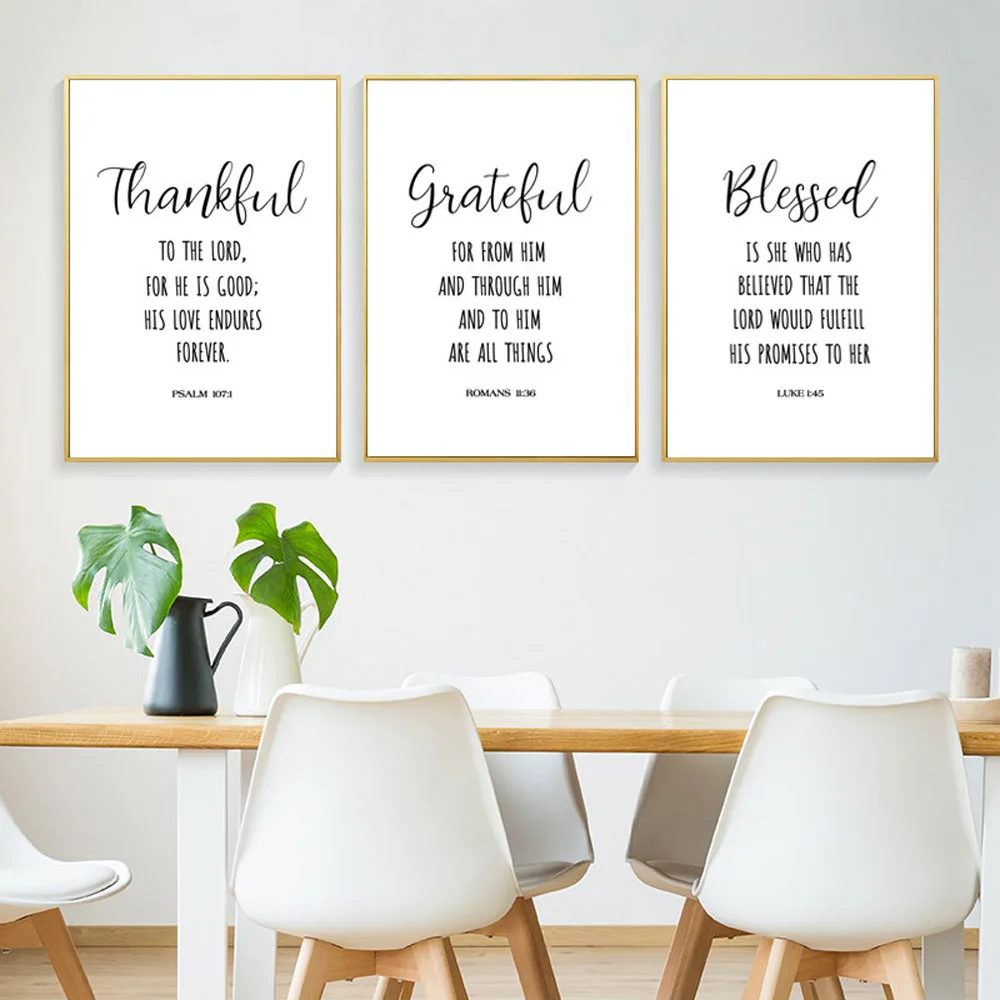 Toile D Art Mural Avec Priere Sans Cadre Avec Citation Dieu Merci Affiches Et Imprimes Aliexpress