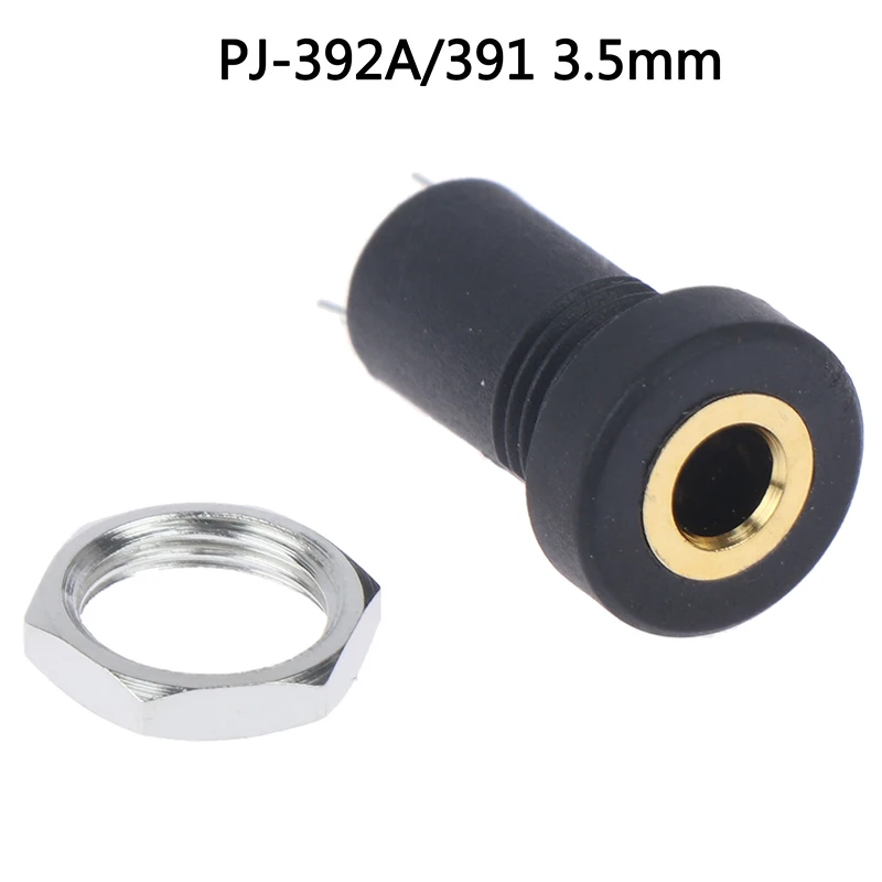 

1PCS 3.5MM Audio Jack Socket 3 Pole Black Stereo Solder Panel Mount Gold With Nuts